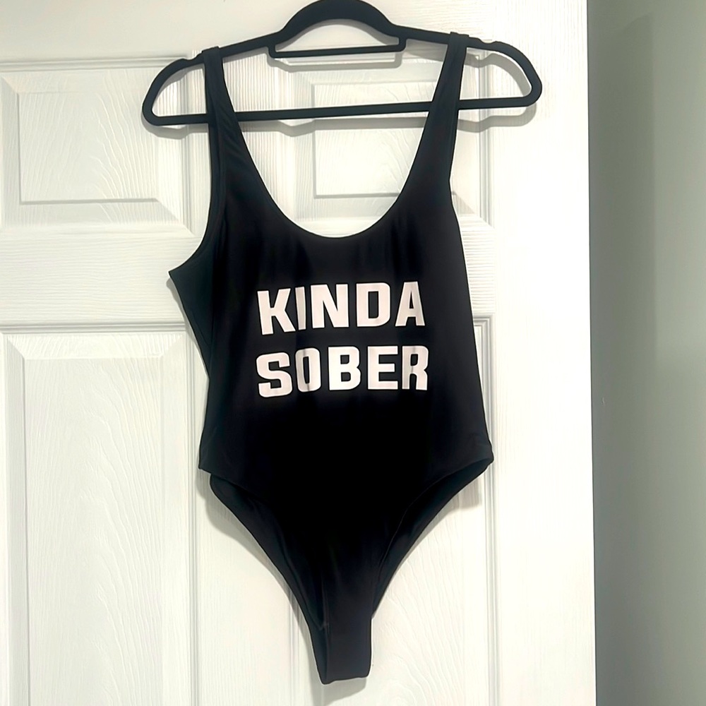 “Kinda Sober” High Leg One Piece Swimsuit